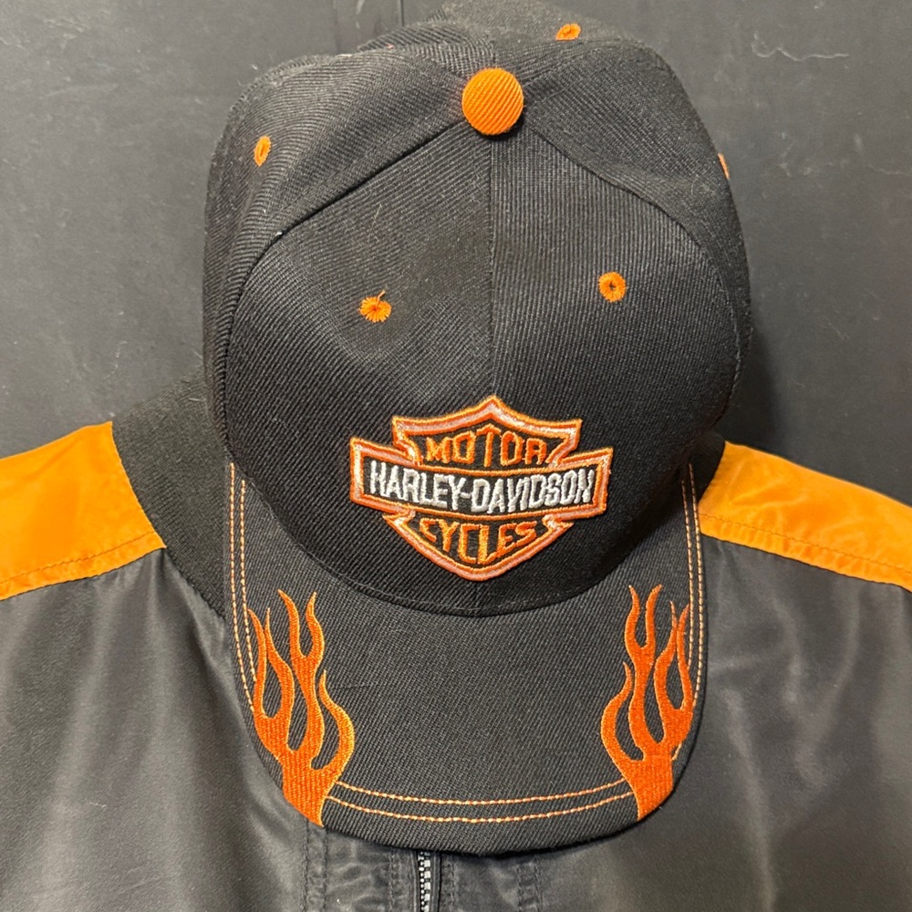 Harley-Davidson Black Cap with Orange Flames